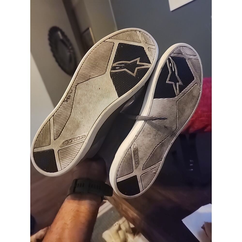 AlpineStar Riding shoes , leather and suede combo gray ,neon Green Size 10 - Picture 6 of 6